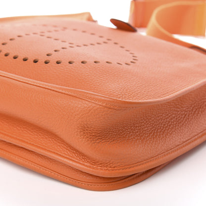 Hermes Taurillon Clemence Evelyne III PM Orange 10 of 11