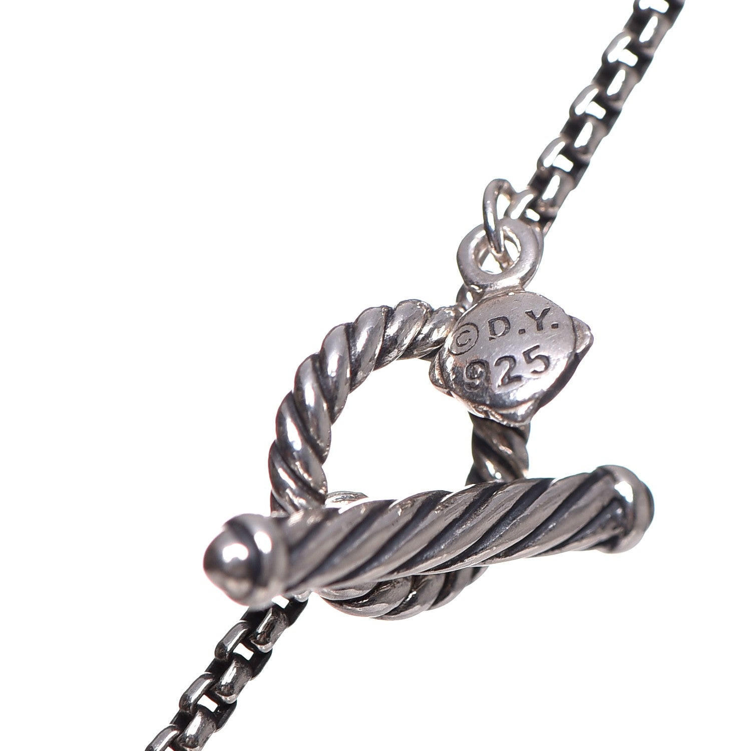 David Yurman Sterling Silver Black Onyx Hematite Green Bead Elements Station Necklace 6 of 6