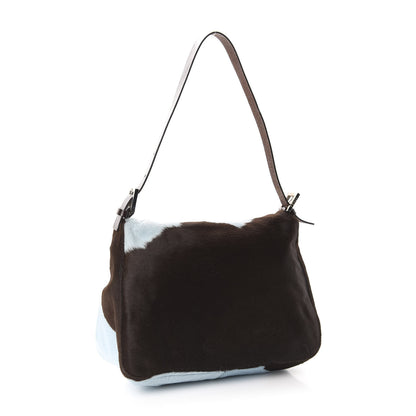 Fendi Calf Hair Mama Baguette Light Blue Brown 3 of 13