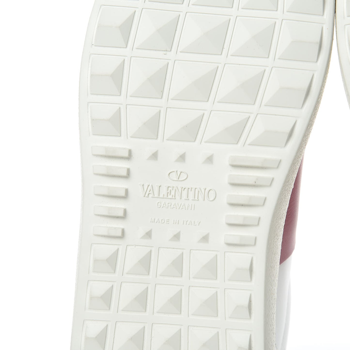 Calfskin Rockstud Open Sneakers 35.5 White Lipstick