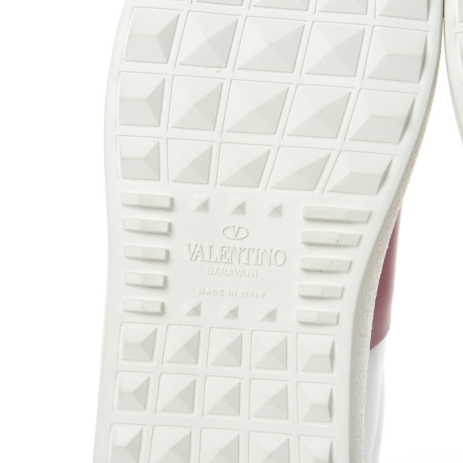 Valentino Garavani Calfskin Rockstud Open Sneakers 35.5 White Lipstick 6 of 9