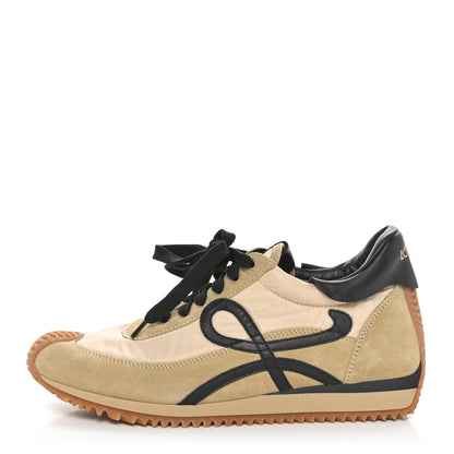 Loewe Nylon Suede Flow Runner Sneakers 39 Gold Black 1 of 8