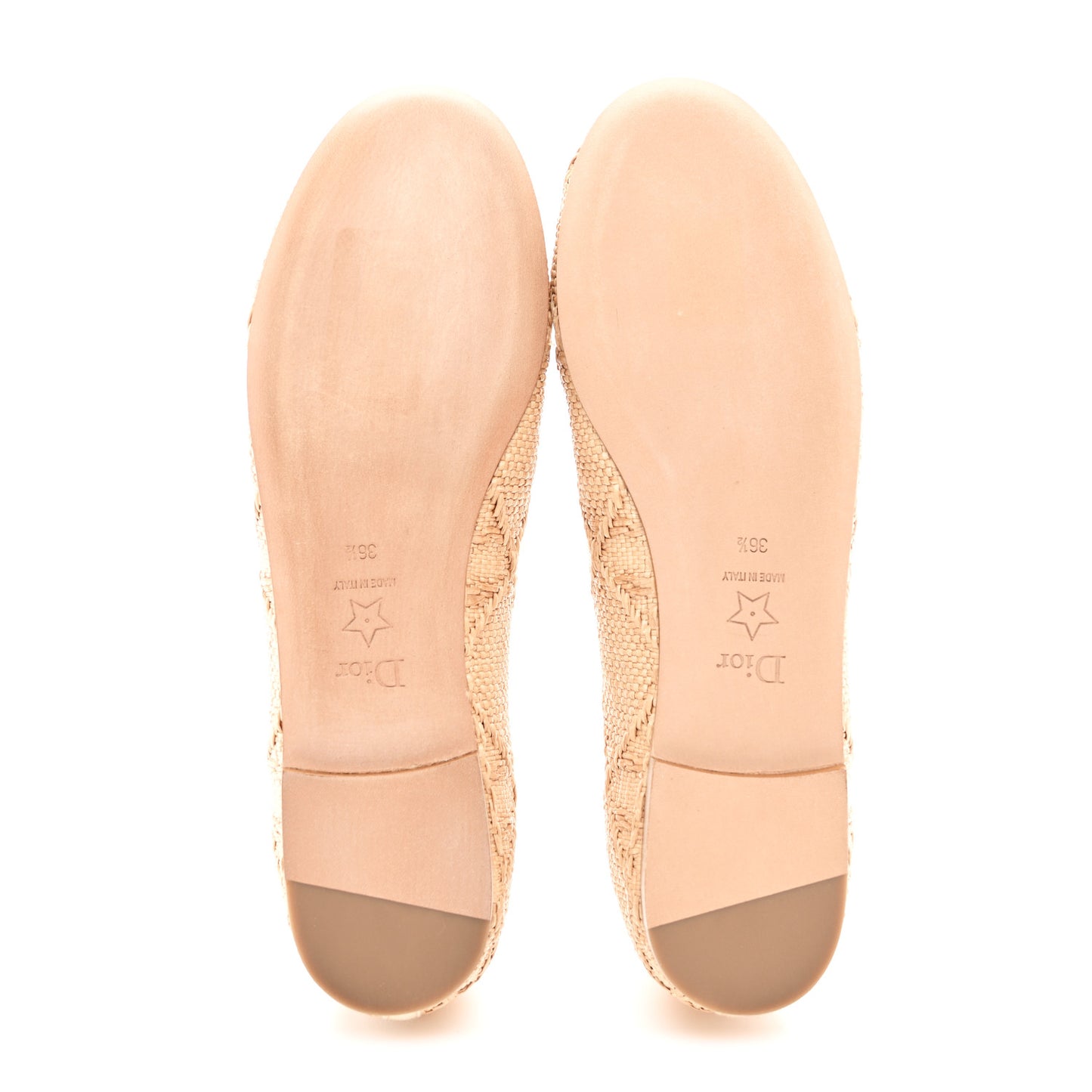 Raffia Cannage Ballet Flat 36.5 Straw