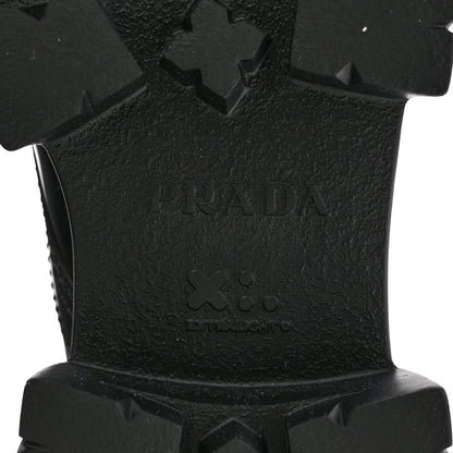 Prada Spazzolato Rois Re-Nylon Metal Triangle Logo Mens Monolith Pouch Pocket 60mm Combat Boots 7 Black 6 of 15