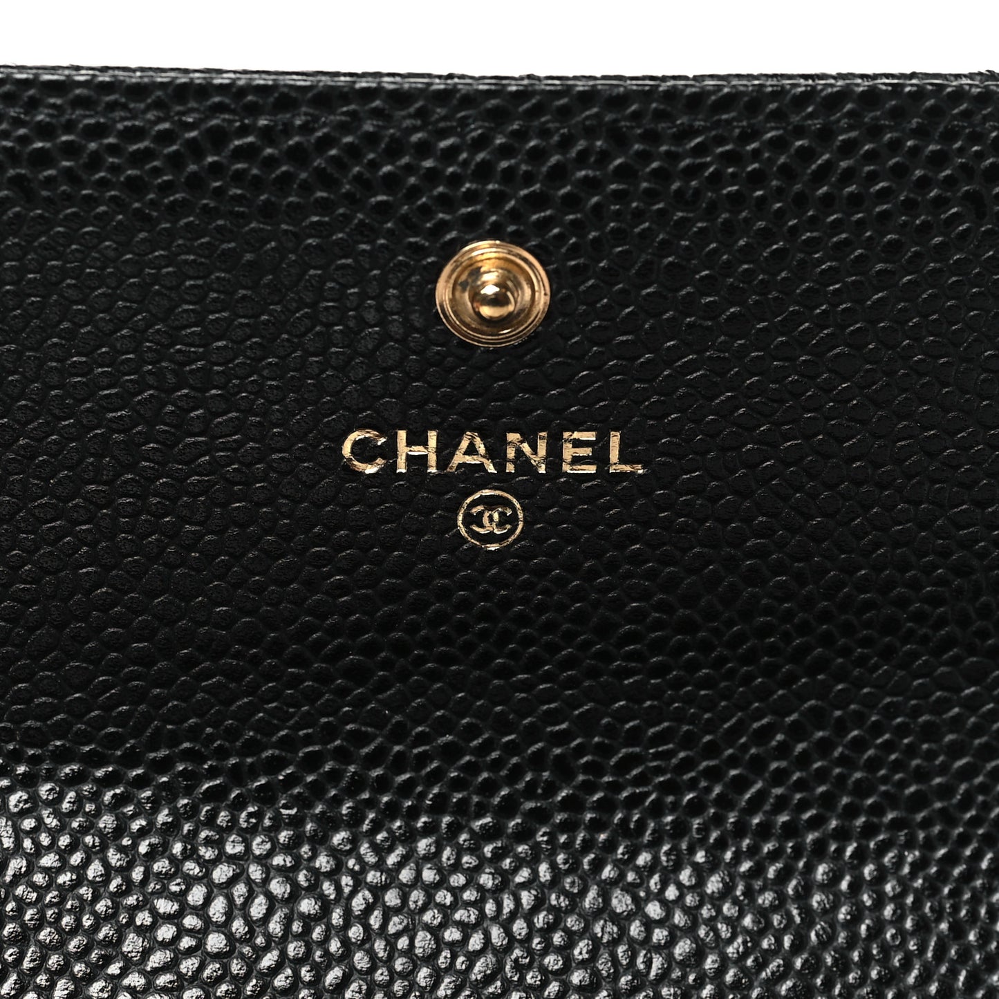 Caviar Quilted Large Gusset Flap Wallet Black