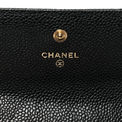 Chanel Caviar Quilted Large Gusset Flap Wallet Black 6 of 10