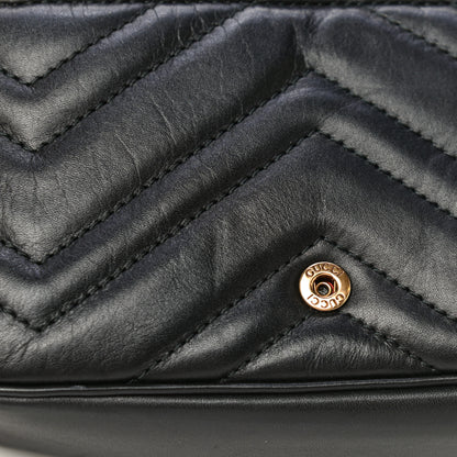 Gucci Calfskin Matelasse Super Mini GG Marmont Shoulder Bag Black 13 of 17