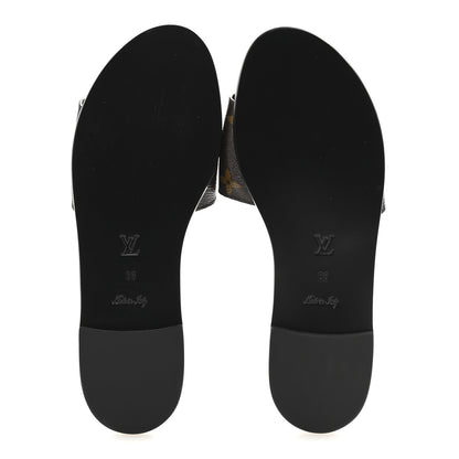 Louis Vuitton Patent Monogram Lock It Flat Mules 38 6 of 10