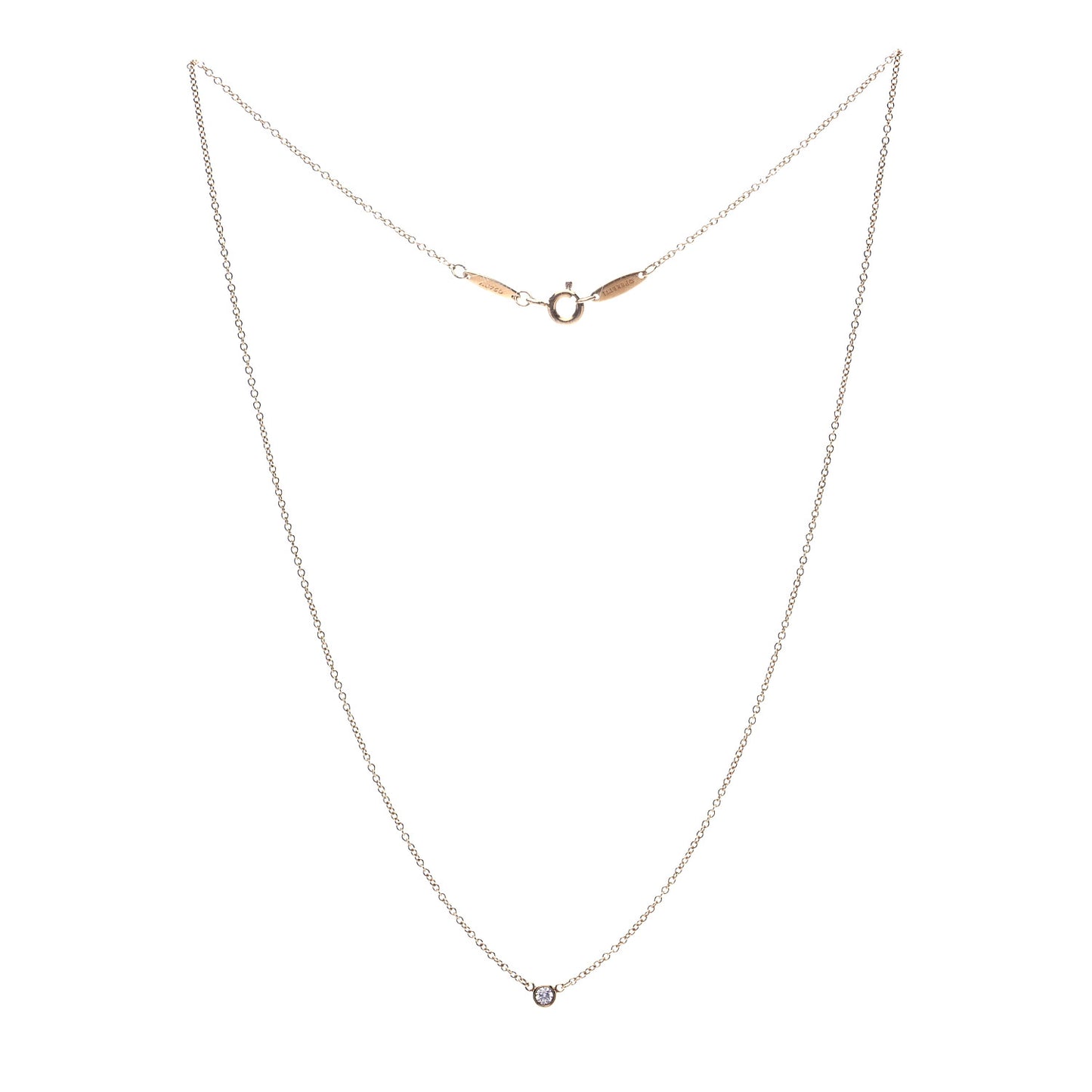 18K Yellow Gold Diamond .03ct Elsa Peretti Diamonds by the Yard Pendant Necklace