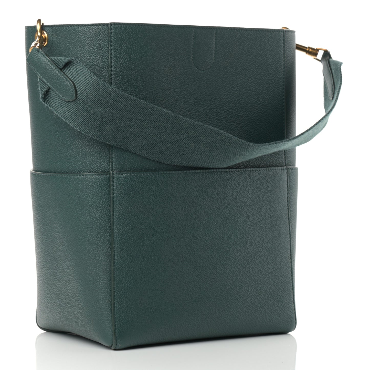 Soft Grained Calfskin Sangle Bucket Bag Amazone