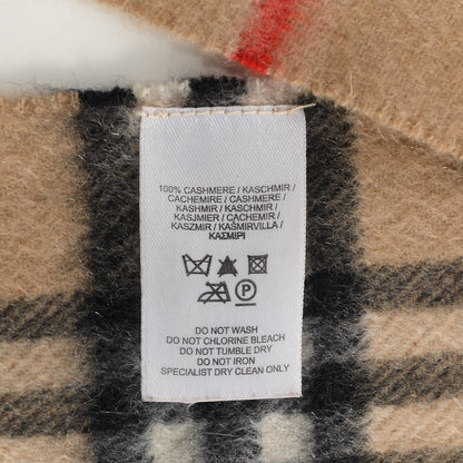 Burberry Cashmere Nova Check Fringe Scarf Camel 5 of 6
