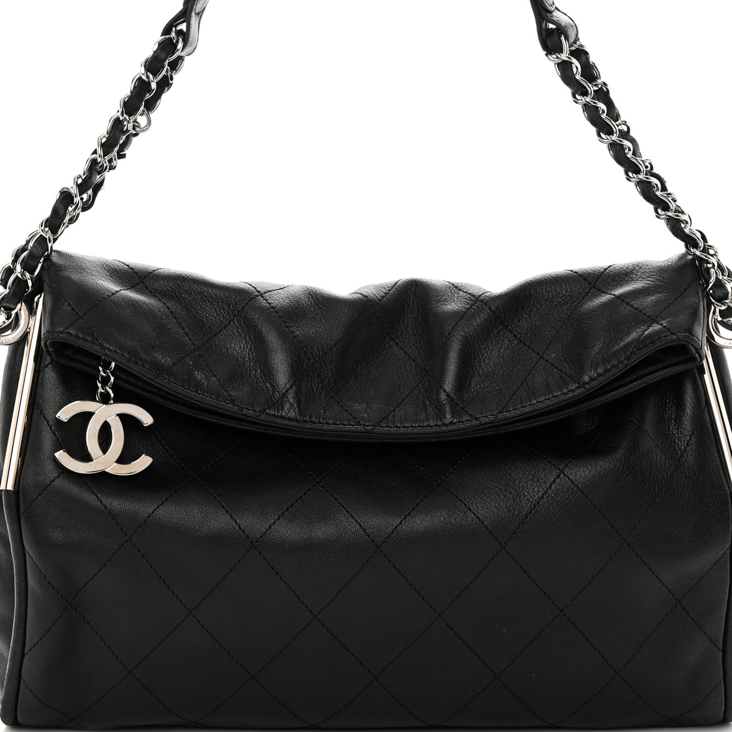 Lambskin Stitched Medium Ultimate Soft Tote Black