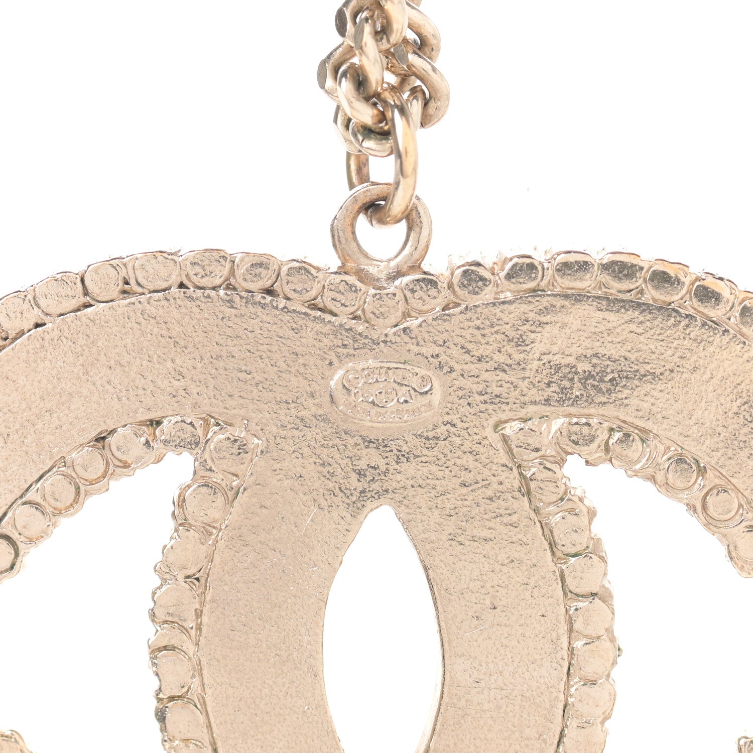 Chanel Crystal Enamel Striped CC Necklace Gold Black 5 of 5