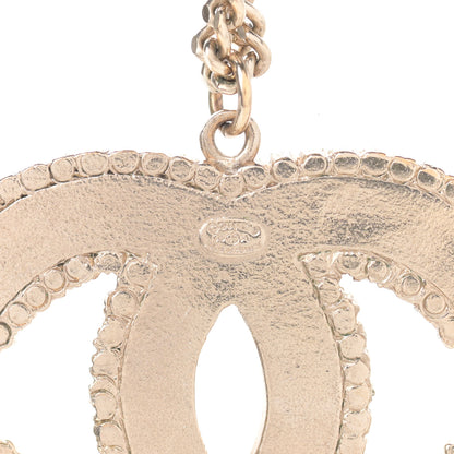 Chanel Crystal Enamel Striped CC Necklace Gold Black 5 of 5