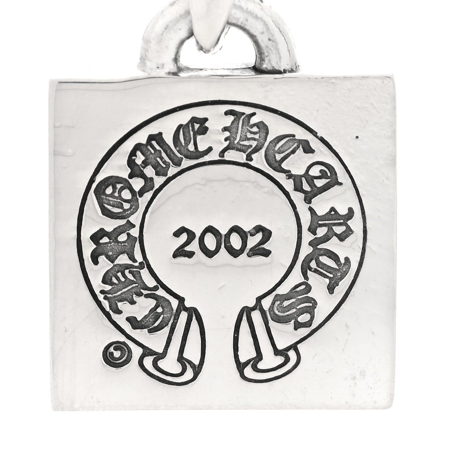 Chrome Hearts Sterling Silver Framed Letter J Block Pendant