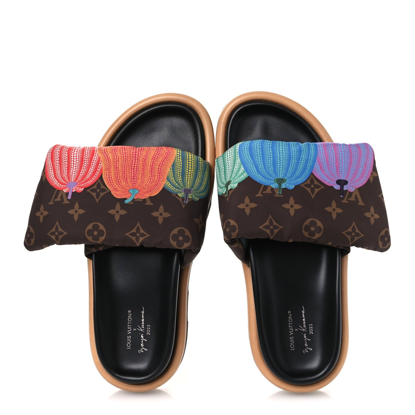 LV X YK Nylon Monogram Pumpkins Pool Pillow Comfort Mule 40