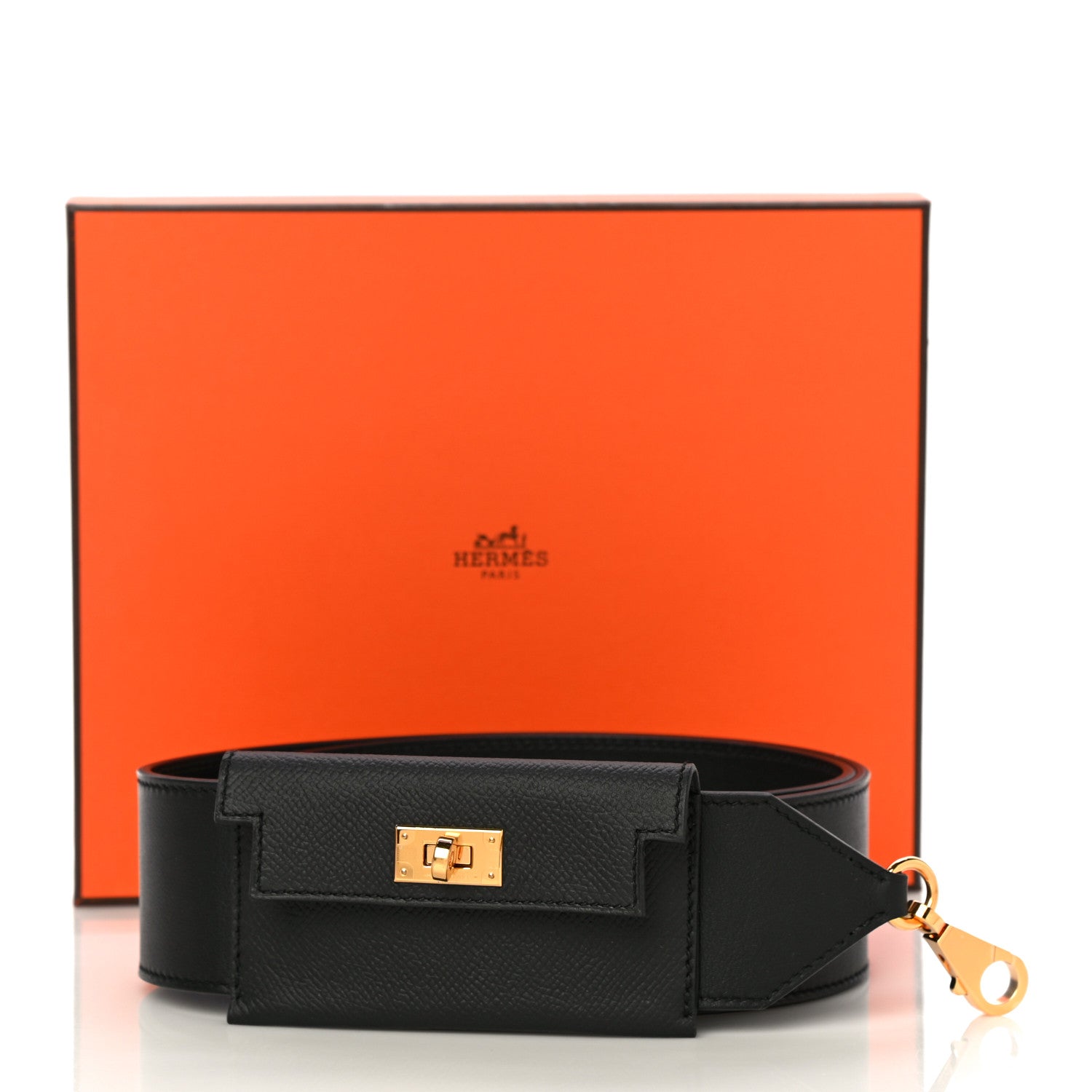 Hermes Swift Epsom Pocket Kelly Shoulder Strap Black 6 of 6