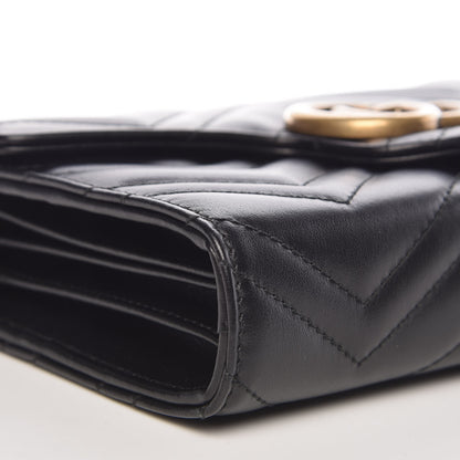 Gucci Calfskin Matelasse GG Marmont Chain Wallet Black 8 of 10