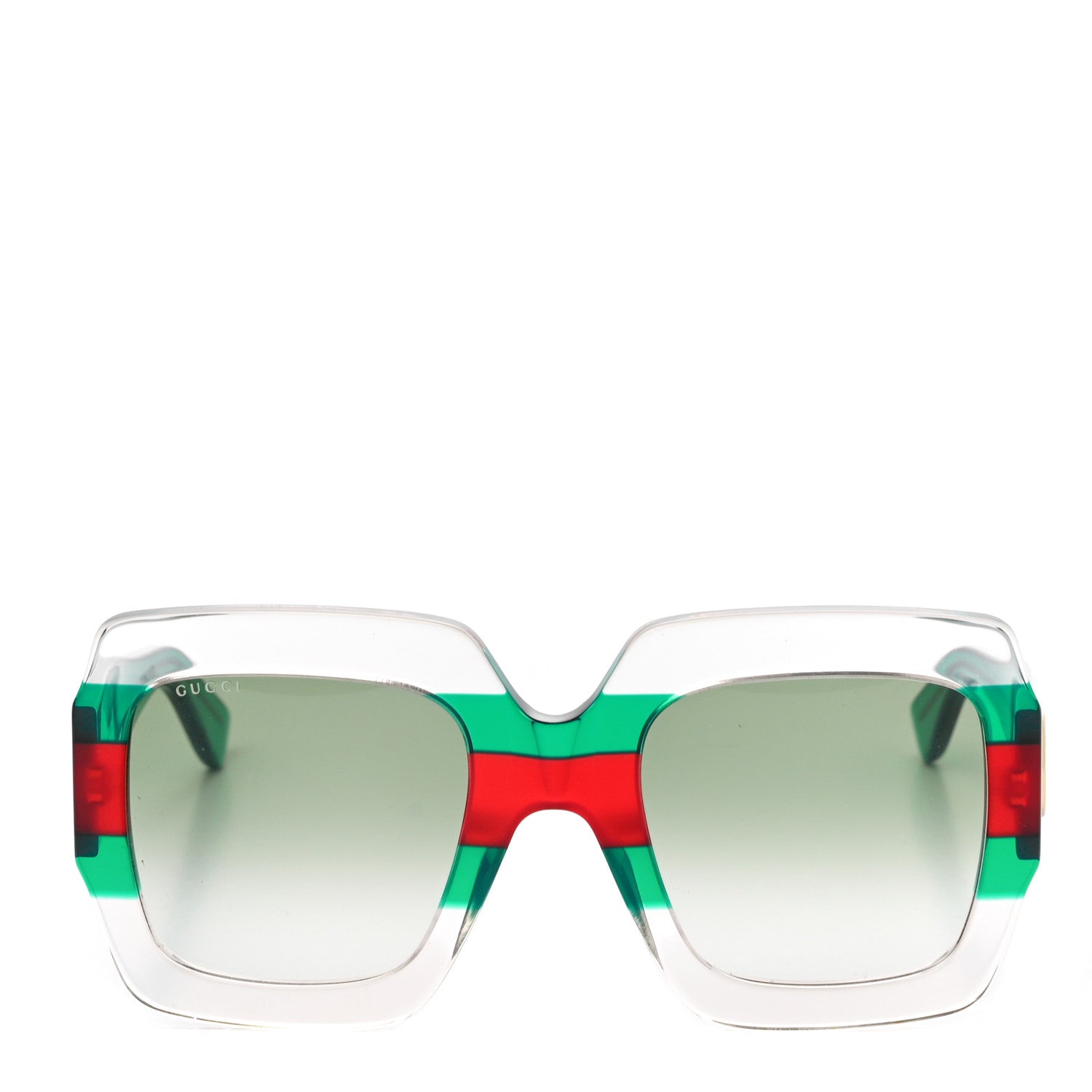 Gucci Square Web Frame GG0178S Sunglasses Green Red 4 of 7
