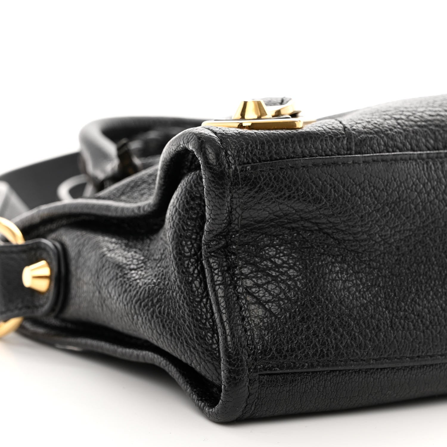 Balenciaga Chevre Gold Metallic Edge Hardware Mini City Black 9 of 13