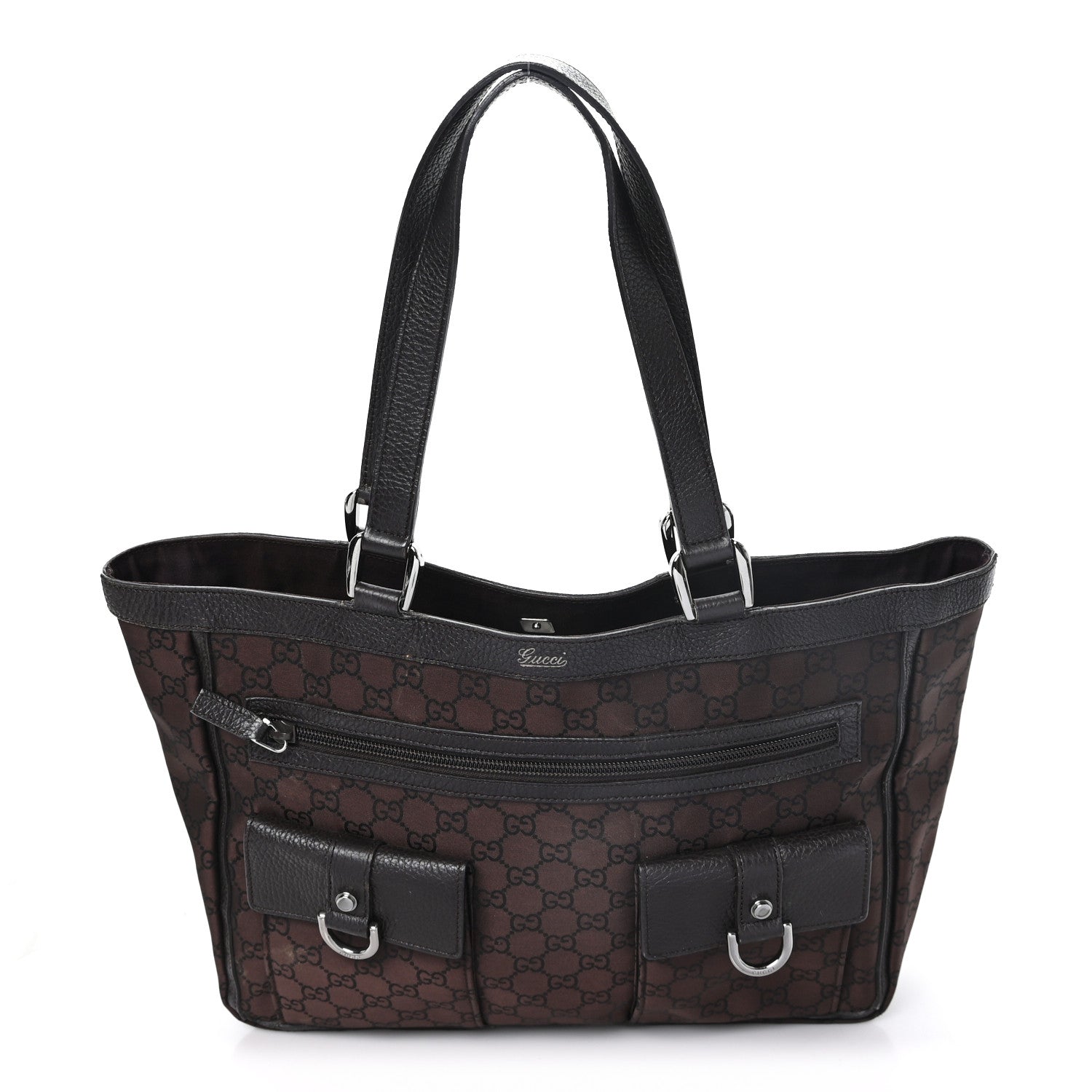 Gucci Monogram Abbey D Ring Tote Dark Brown 1 of 10