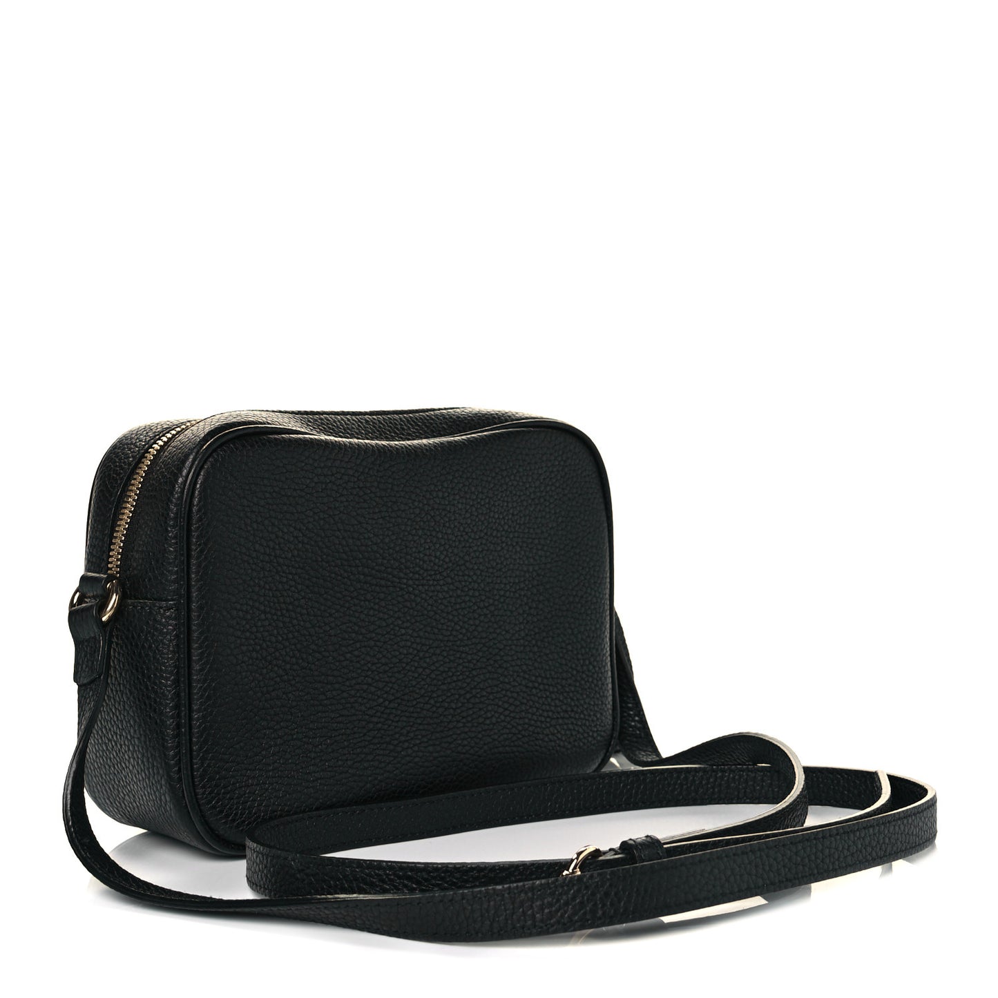 Pebbled Calfskin Small Soho Disco Bag Black