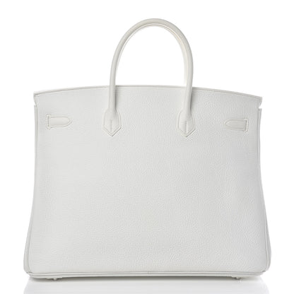 Hermes Taurillon Clemence Birkin 40 White 4 of 39