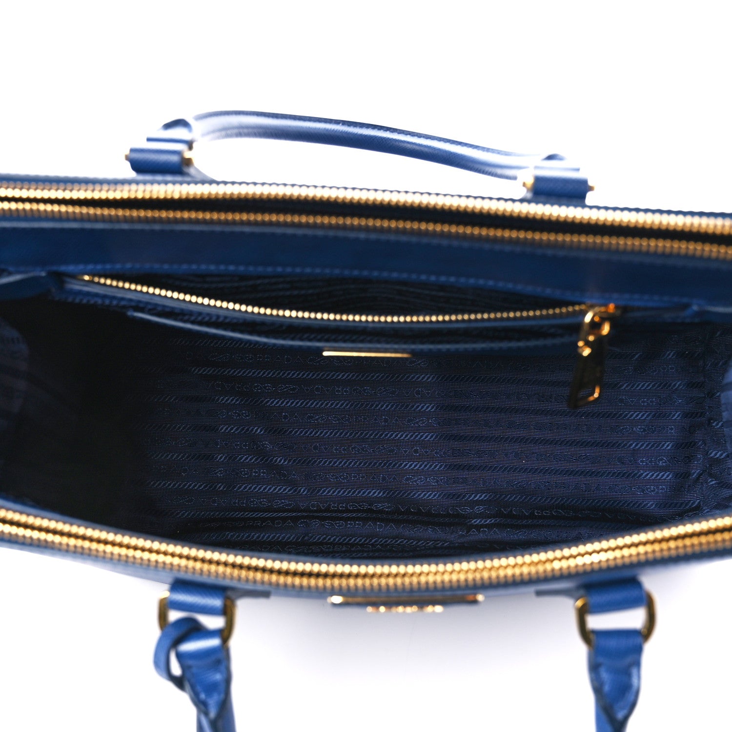 Prada Saffiano Lux Large Galleria Double Zip Tote Bluette 5 of 11