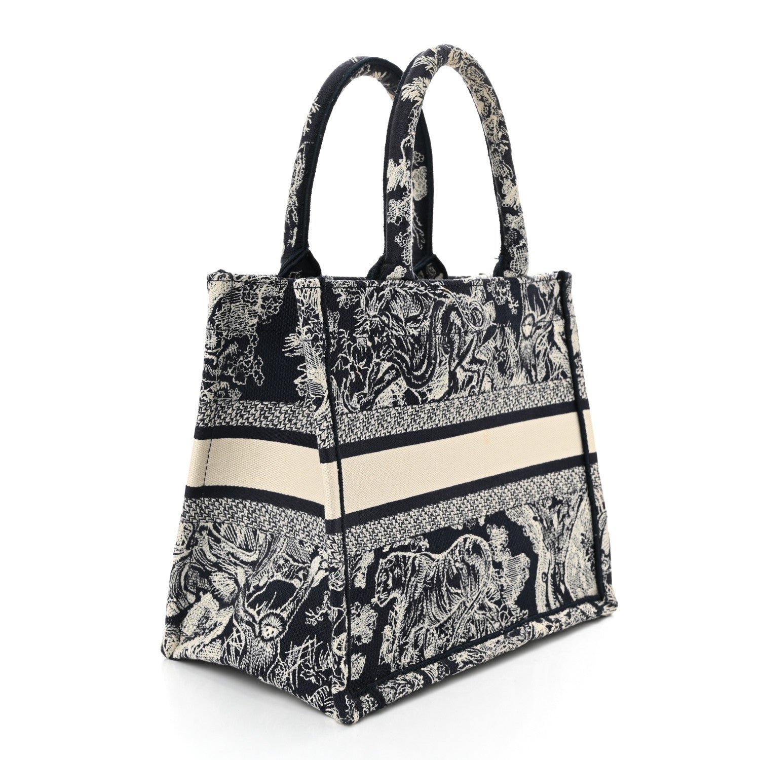 Christian Dior Canvas Embroidered Small Dioriviera Toile De Jouy Book Tote Blue 3 of 11