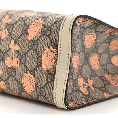 Gucci GG Supreme Monogram Berry Textured Dollar Calfskin Small Padlock Tote Beige Ebony Light Copper Mystic White 9 of 17