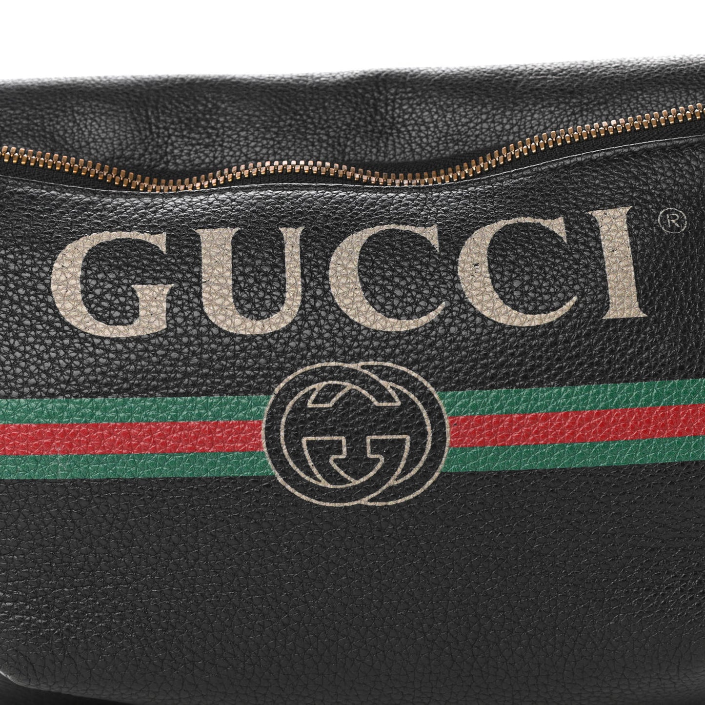 Grained Calfskin Logo Belt Bag Black