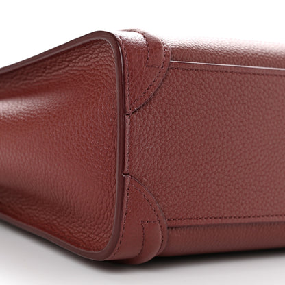 Celine Drummed Calfskin Nano Luggage Grenat 10 of 11