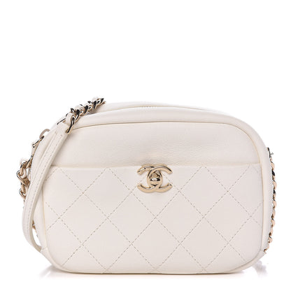 Chanel Goatskin Quilted Small Casual Trip Camera Case White 1 of 9