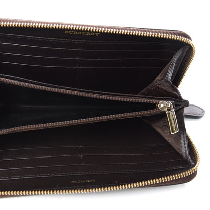 Burberry Haymarket Check Large Ziggy Zip Around Wallet Chocolate 5 of 8