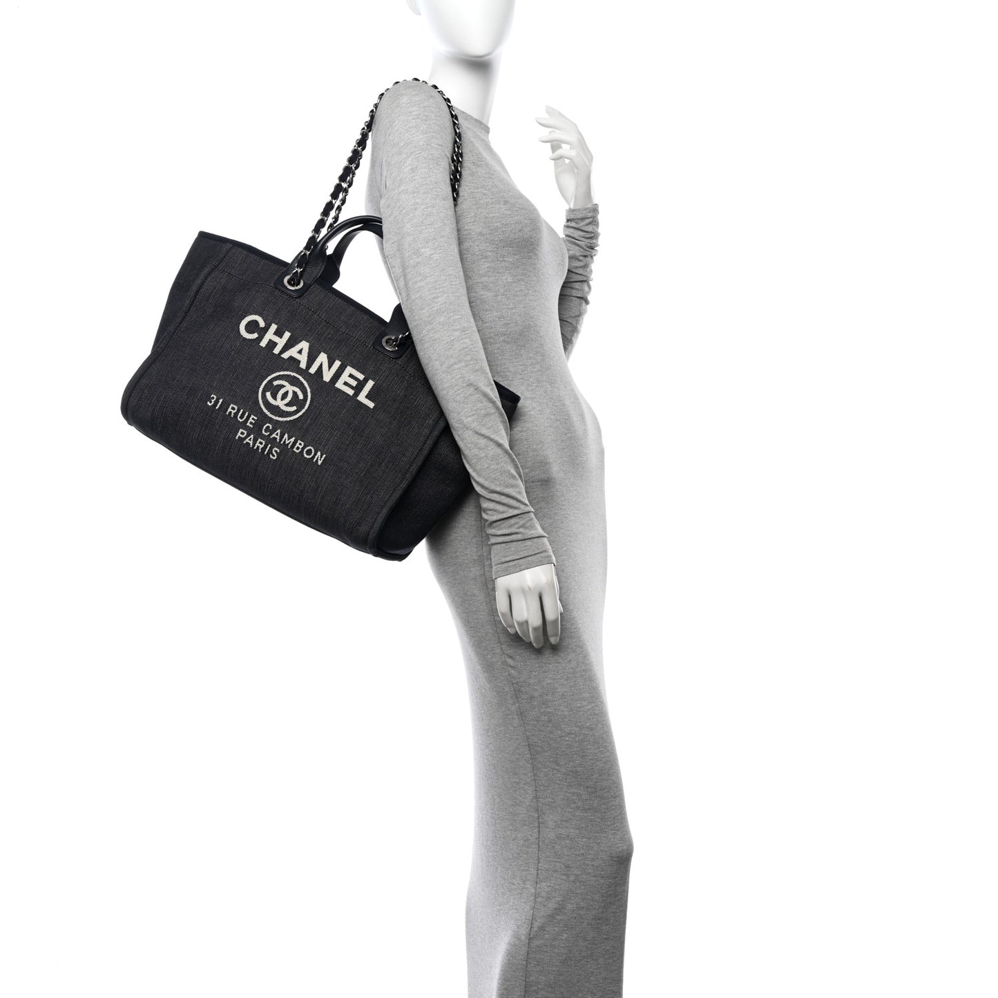 Denim Medium Deauville Tote Dark Blue