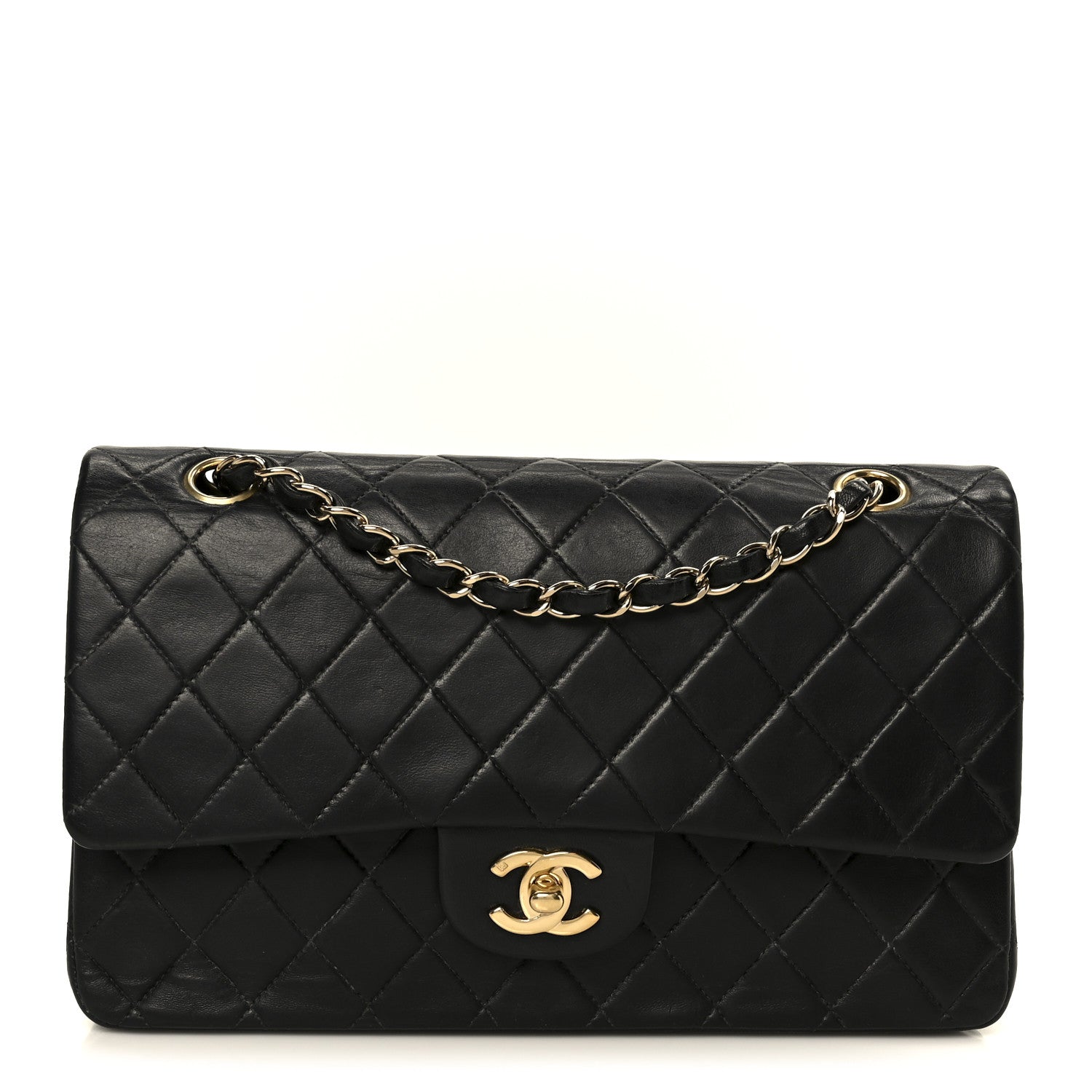Chanel Lambskin Quilted Medium Double Flap Black 1 of 11