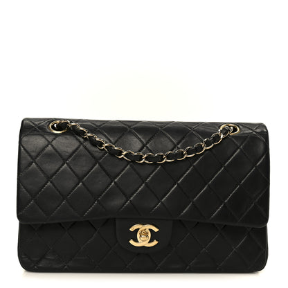 Chanel Lambskin Quilted Medium Double Flap Black 1 of 11