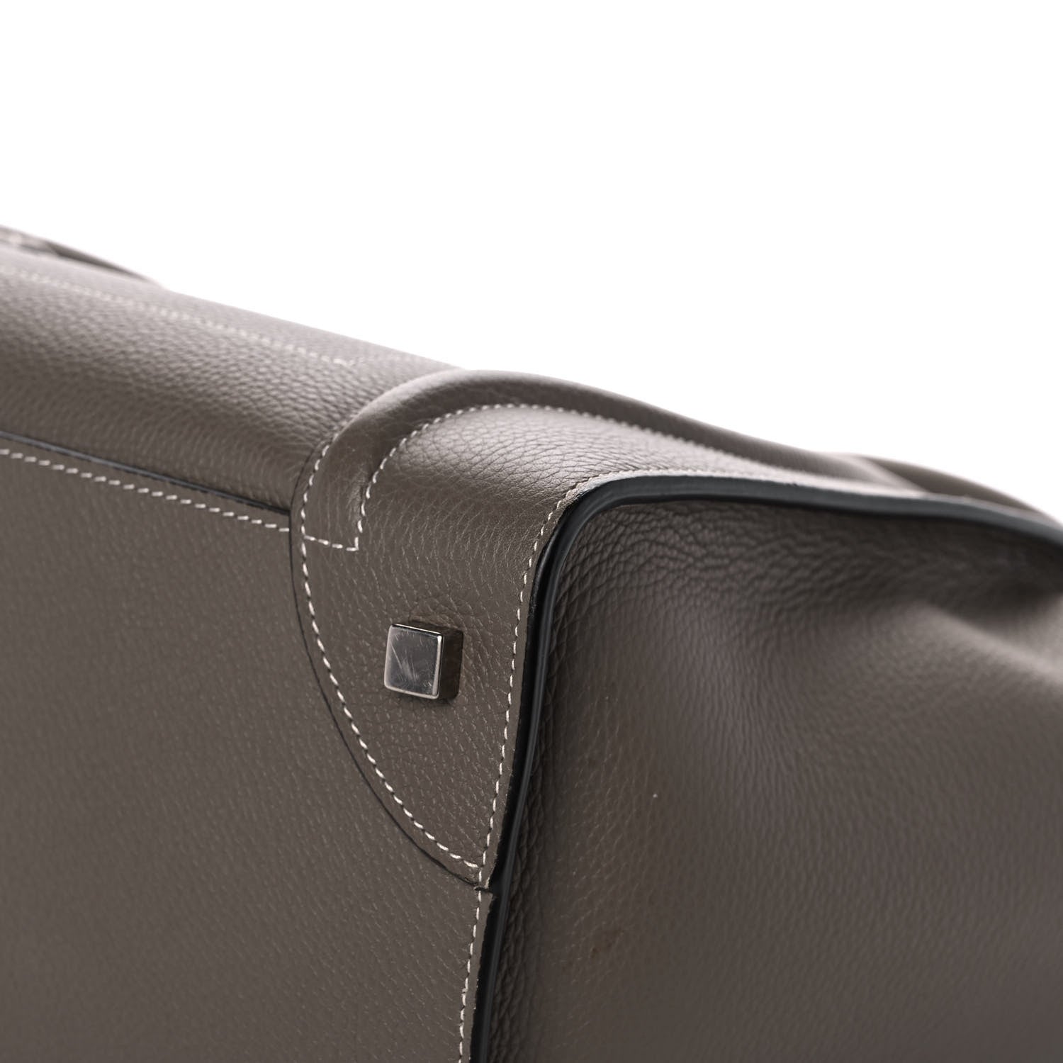 Celine Drummed Calfskin Mini Luggage Souris 9 of 12