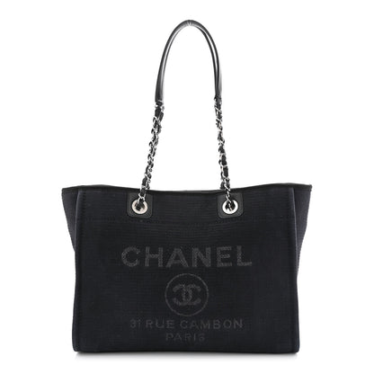 Chanel Mixed Fibers Small Deauville Tote Black 3 of 13