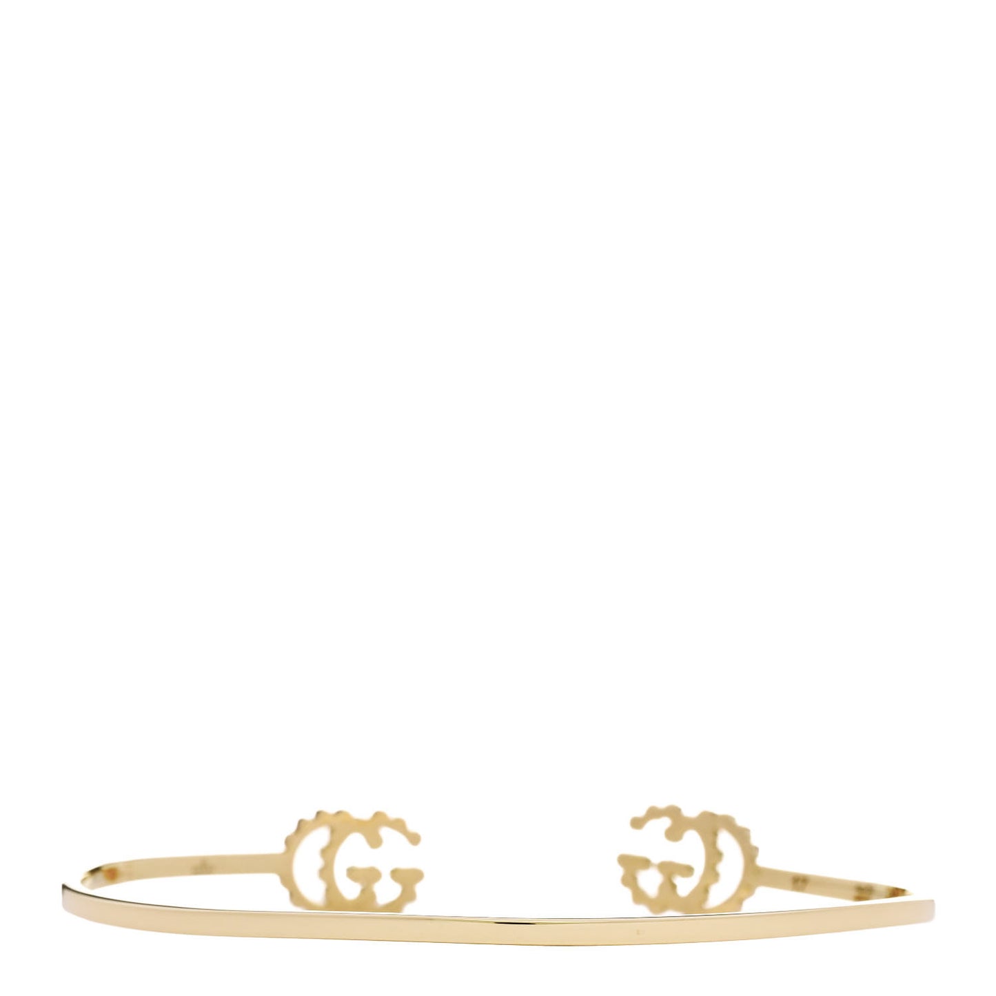 18K Yellow Gold Diamond GG Running Cuff Bracelet