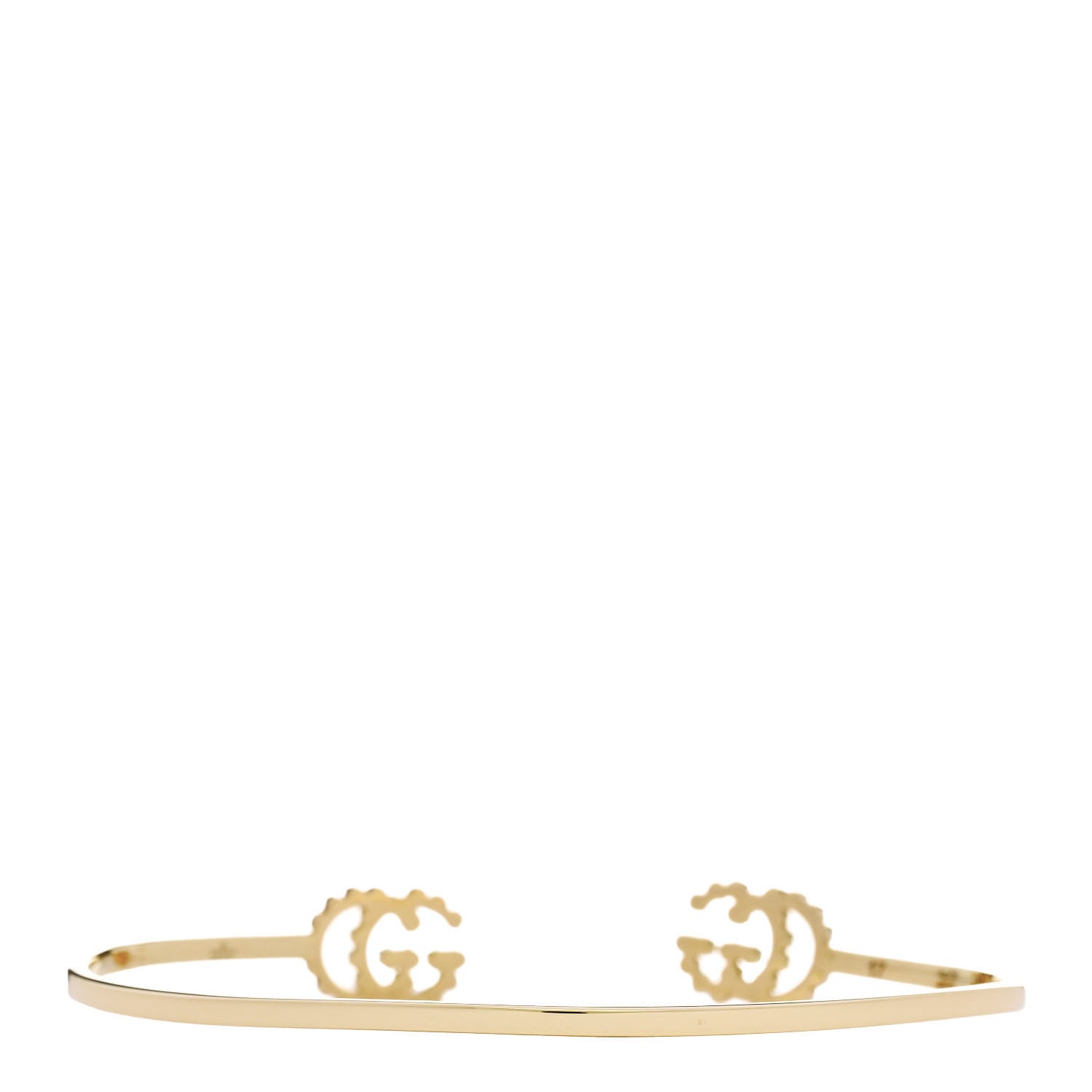 Gucci 18K Yellow Gold Diamond GG Running Cuff Bracelet 2 of 5