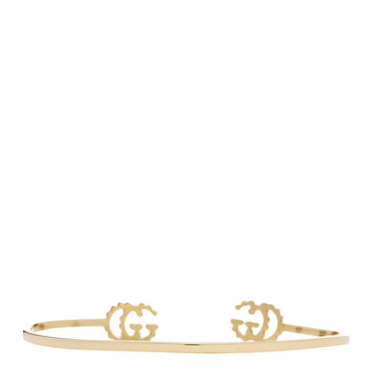 Gucci 18K Yellow Gold Diamond GG Running Cuff Bracelet 2 of 5