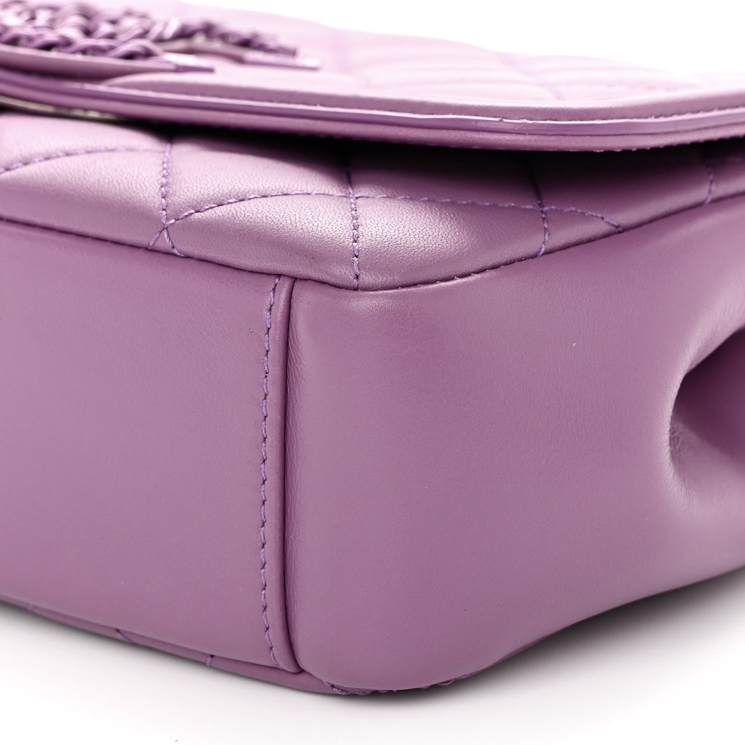 Chanel Lambskin Quilted Small CC Filigree Flap Purple 10 of 10