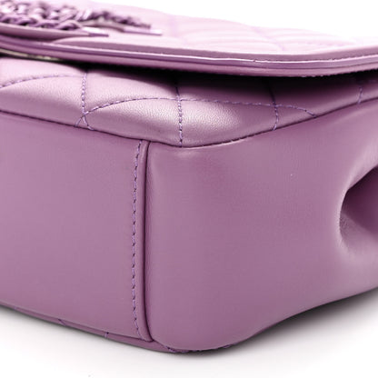 Chanel Lambskin Quilted Small CC Filigree Flap Purple 10 of 10
