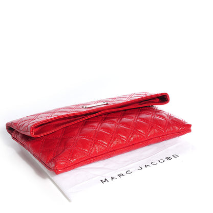 Marc Jacobs Lambskin Quilted Large Baroque Eugenie Clutch Red 5 of 12