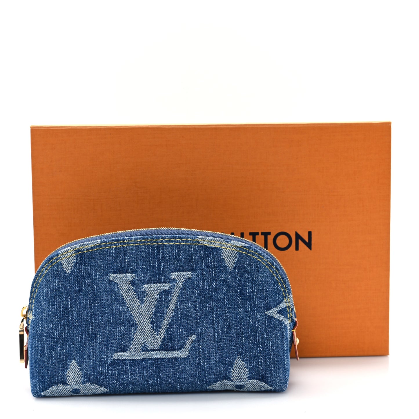 Denim Giant Monogram Pochette Cosmetique PM Denim Blue