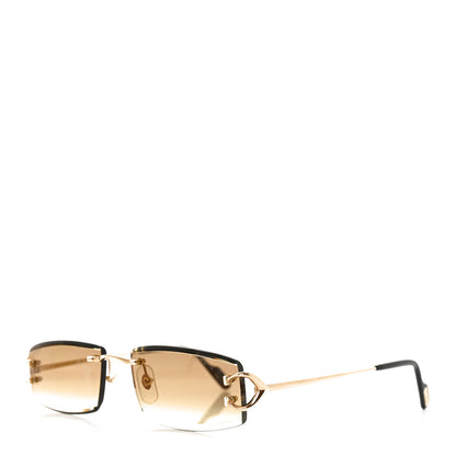 Cartier Metal Rimless C Decor Rectangular Sunglasses CT0465S Gold 1 of 7