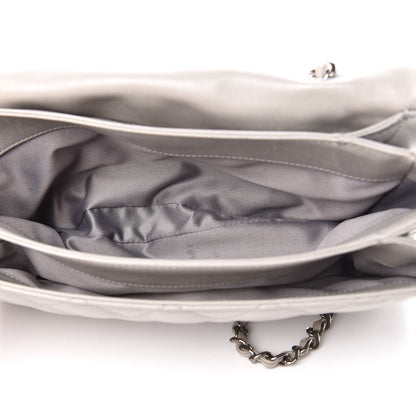 Chanel Lambskin Quilted 3 Accordion Flap Bag Grey 6 of 14