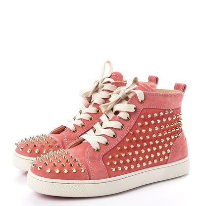 Christian Louboutin Suede Louis Spikes Flat Sneakers 40 Cameo Rose Gold 2 of 10