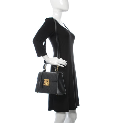 Gucci Guccissima Signature Small Padlock Top Handle Bag Black 2 of 10